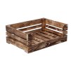 Gebrande houten kist open 42 x 30 x 15 cm