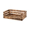Gebrande houten kist open 60 x 39 x 20 cm
