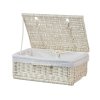Rieten lade wit met deksel