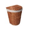 Rieten wasmand, afgerond, met voering