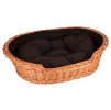 Rieten hondenmand met kussen - groot