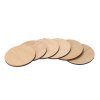 Set van 6 ronde eikenhouten onderzetters