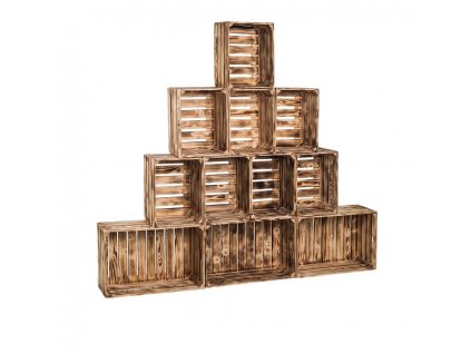 Leseni ožgani zaboji knjižna omara 180 x 160 x 24 cm