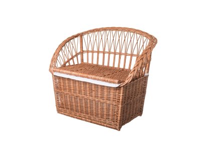 Pletena klop s prostorom za shranjevanje majhna