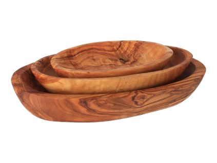 Komplet servirnih skledic iz oljčnega lesa - 3 kos