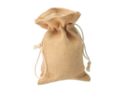 Vrečka na vrvico iz jute 14 x 22 cm
