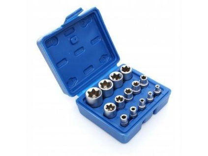 Sada nástrčných hlavic E-TORX (E4 – E24) – 14 ks, Cr-V ocel