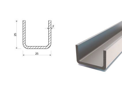 U Profil verzinkt 25x25x25x2