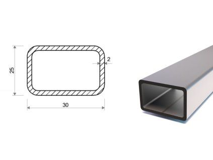 Rechteckrohr 30x25x2