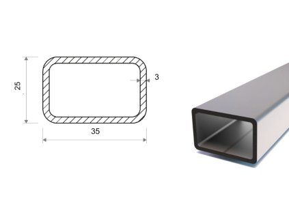 Rechteckrohr 35x25x3