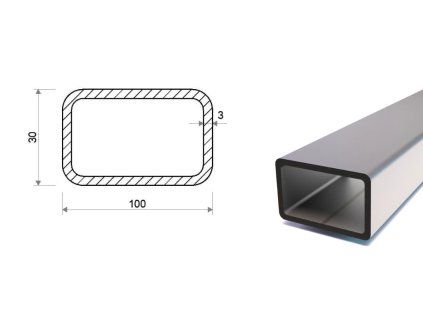 Rechteckrohr 100x30x3