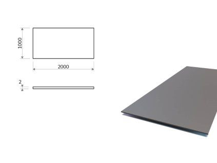 Stahlblech 1x2 m, Stärke 2 mm (S235)