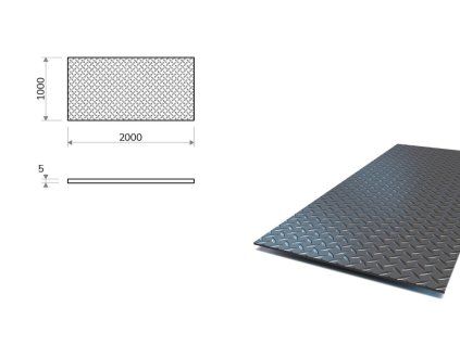 Riffelblech 1x2 m, Stärke 5 mm