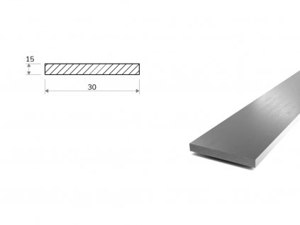 Nerezová plochá ocel 30x15 - tažená (1.4301/7)