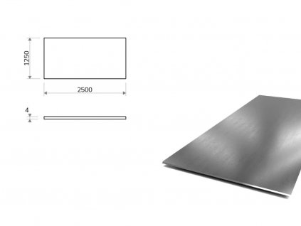 Nerezový plech (1.4404 - 1D ) 1,25x2,5 m, tloušťka 4 mm