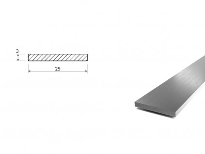 Nerezová plochá ocel 25x3 - stříhaná (1.4301/7)