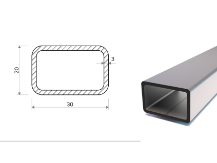 Rechteckrohr 30x20x3