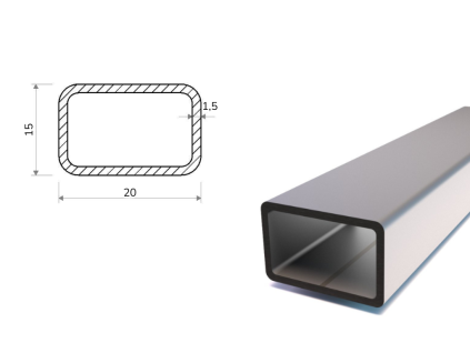 Rechteckrohr 20x15x1,5