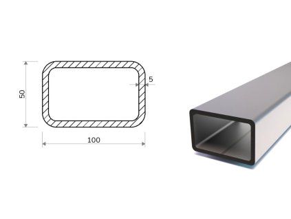 Rechteckrohr 100x50x5