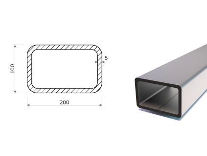 Rechteckrohr 200x100x5