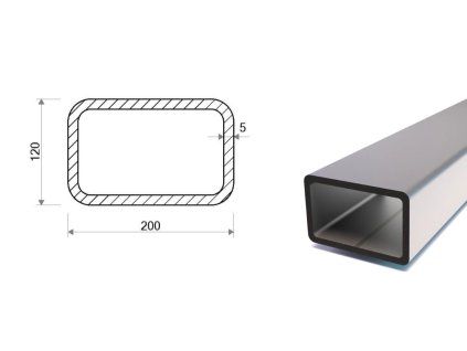 Rechteckrohr 200x120x5