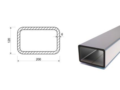 Rechteckrohr 200x120x6