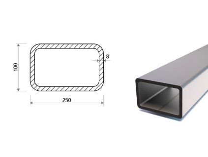 Rechteckrohr 250x100x8