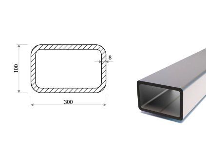Rechteckrohr 300x100x8