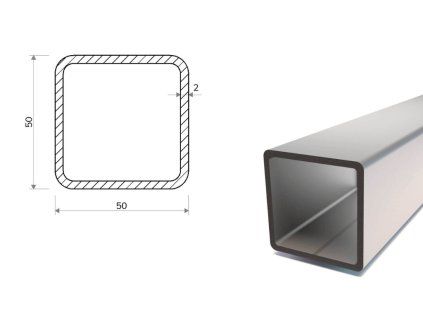 Vierkantrohr verzinkt 50x50x2