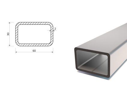 Rechteckrohr verzinkt 60x30x2