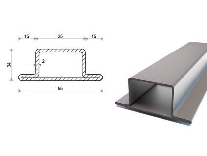Spezialprofil – T-Form 55x34x25x2