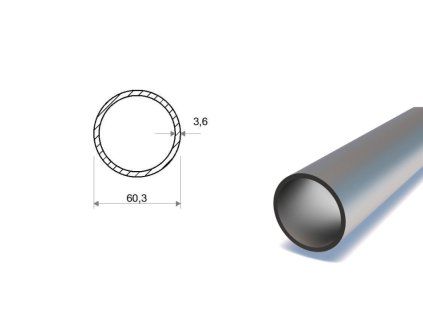 Nahtloses Stahlrohr 60,3x3,6 mm