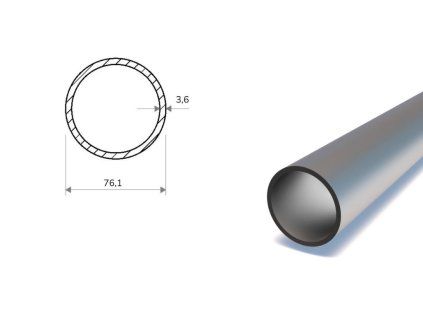 Nahtloses Stahlrohr 76,1x3,6 mm
