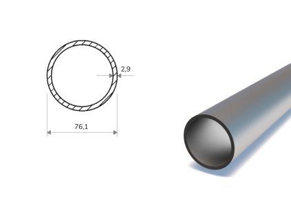 Nahtloses Stahlrohr 76,1x2,9 mm