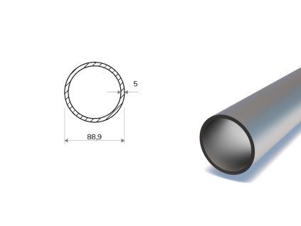 Nahtloses Stahlrohr 88,9x5 mm (S355)