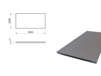 Stahlblech 1x2 m, Stärke 3 mm (S235)