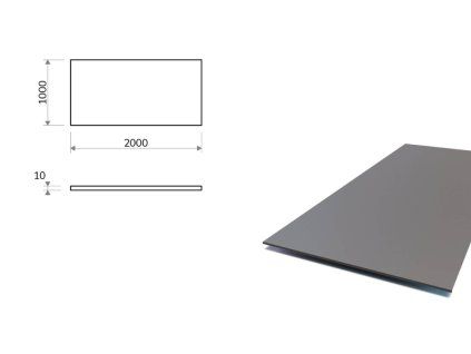 Stahlblech 1x2 m, Stärke 10 mm (S235)