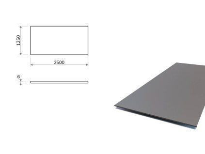 Stahlblech 1,25x2,5 m, Stärke 6 mm (S355)