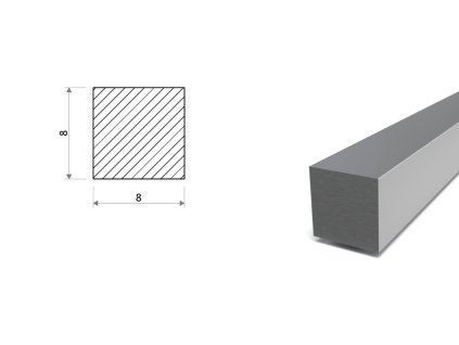 Vierkantstahl 8x8 mm