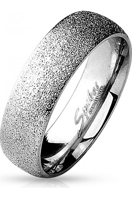 Ocelový prsten s pískovaným povrchem, vel. 67