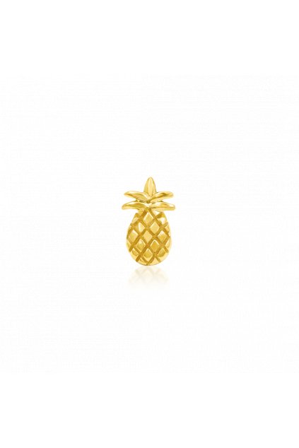 GOLD PINEAPPLE 14kt žluté zlato - koncovka piercingu