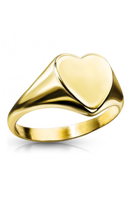 Ocelový prsten Golden Heart