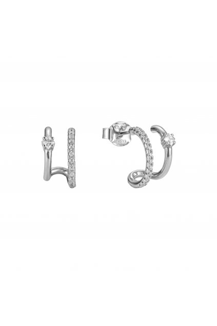 E H12210 clear cz SILVER