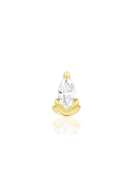 Bezzávitová koncovka piercingu ze 14 kt zlata 585/1000 - Uma