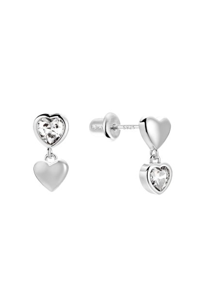 tied hearts silver