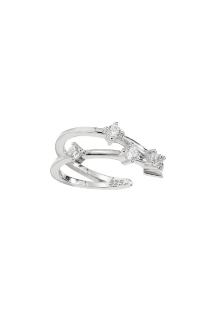 Stříbrná ear cuff záušnice Stellar arc
