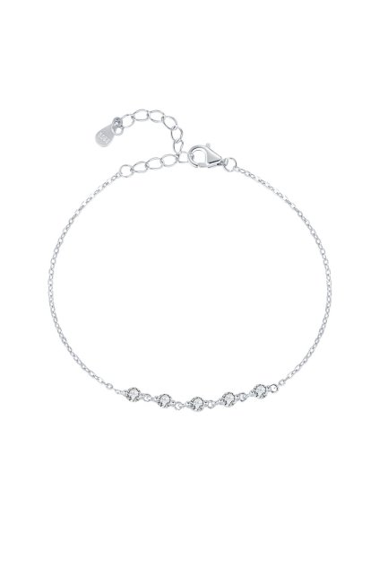 Náramek 5 zirkonů silver