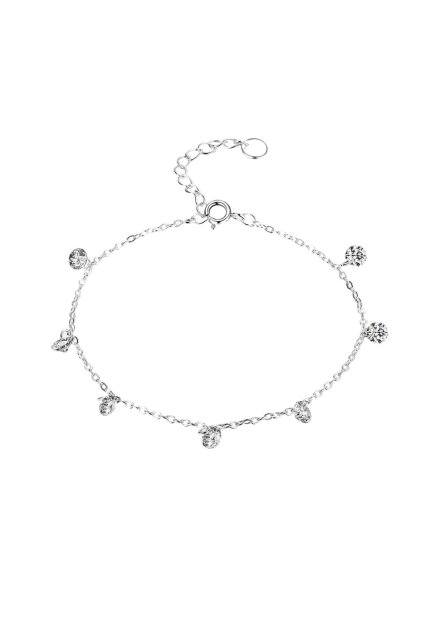 Stříbrný náramek s čirými kamínky Crystal drops