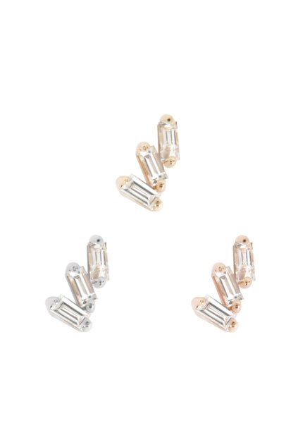 Bezzávitová koncovka piercingu Staxx ze 14 kt zlata 585/1000 s čirým zirkonem