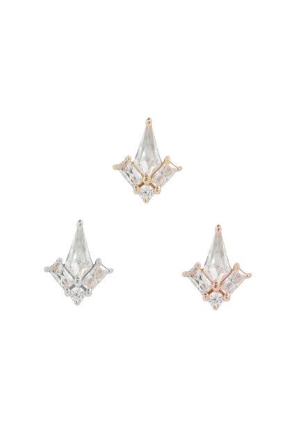 Bezzávitová koncovka piercingu L.A. Baby ze 14 kt zlata 585/1000 se zirkonem